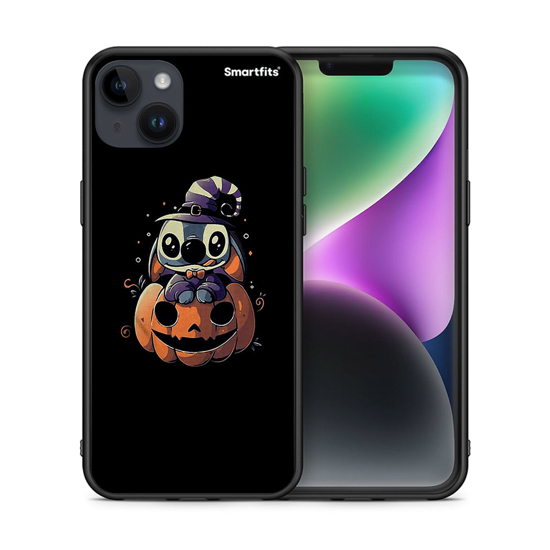 Θήκη iPhone 14 Plus Halloween Stitch από τη Smartfits με σχέδιο στο πίσω μέρος και μαύρο περίβλημα | iPhone 14 Plus Halloween Stitch case with colorful back and black bezels