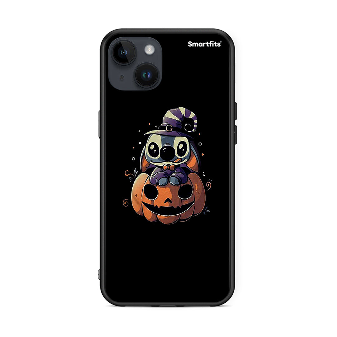 iPhone 15 Plus Halloween Stitch θήκη από τη Smartfits με σχέδιο στο πίσω μέρος και μαύρο περίβλημα | Smartphone case with colorful back and black bezels by Smartfits