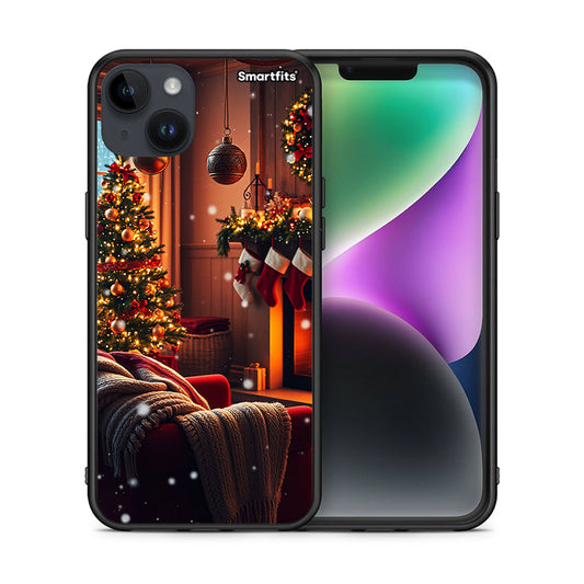 Θήκη iPhone 14 Plus Home For Christmas από τη Smartfits με σχέδιο στο πίσω μέρος και μαύρο περίβλημα | iPhone 14 Plus Home For Christmas case with colorful back and black bezels