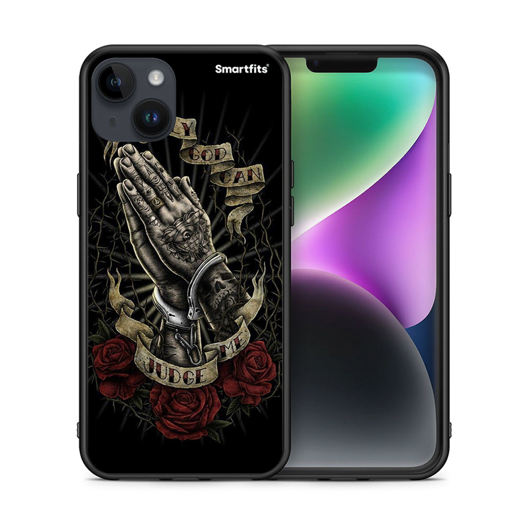 Θήκη iPhone 15 Plus Judge By God από τη Smartfits με σχέδιο στο πίσω μέρος και μαύρο περίβλημα | iPhone 15 Plus Judge By God case with colorful back and black bezels