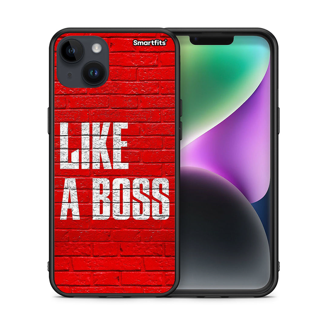 Θήκη iPhone 15 Plus Like A Boss από τη Smartfits με σχέδιο στο πίσω μέρος και μαύρο περίβλημα | iPhone 15 Plus Like A Boss case with colorful back and black bezels