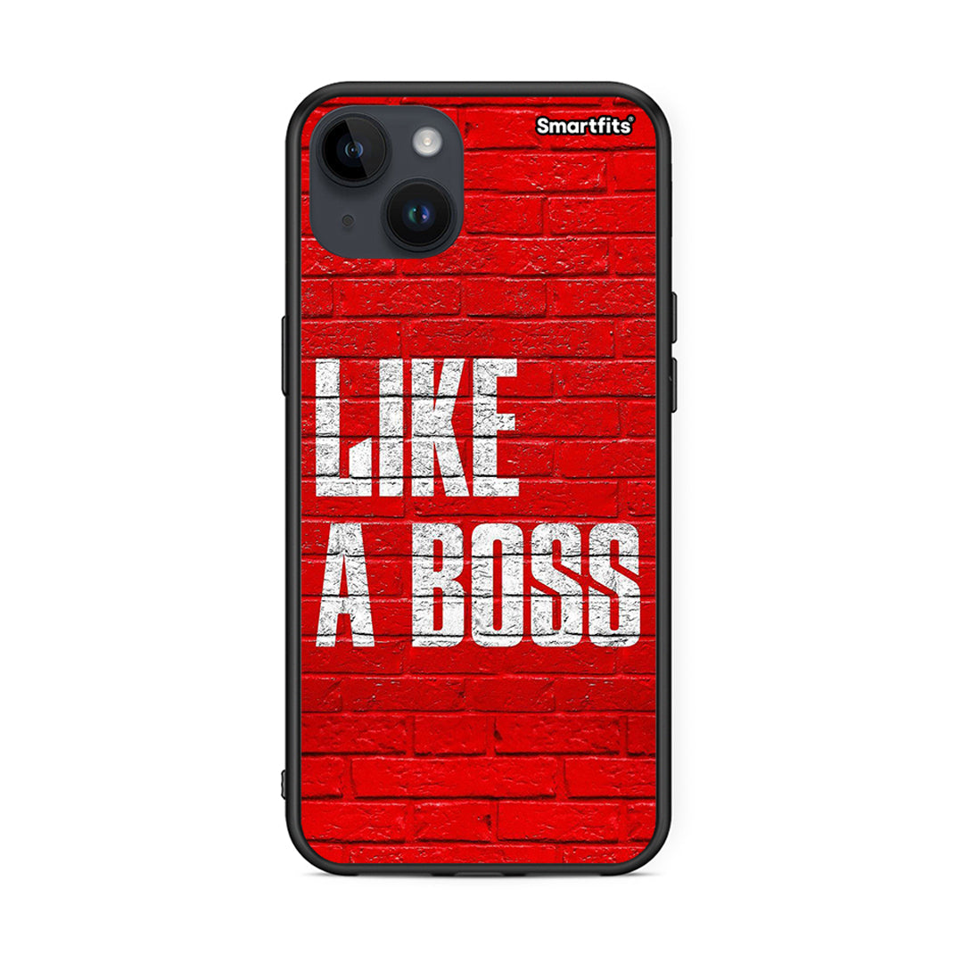 iPhone 15 Plus Like A Boss θήκη από τη Smartfits με σχέδιο στο πίσω μέρος και μαύρο περίβλημα | Smartphone case with colorful back and black bezels by Smartfits