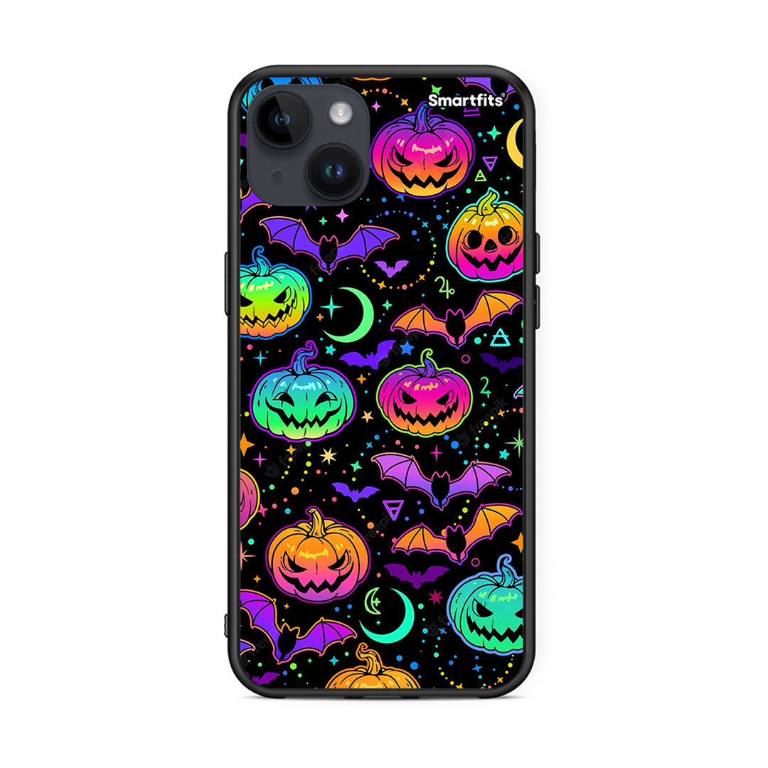 iPhone 14 Plus Neon Halloween θήκη από τη Smartfits με σχέδιο στο πίσω μέρος και μαύρο περίβλημα | Smartphone case with colorful back and black bezels by Smartfits