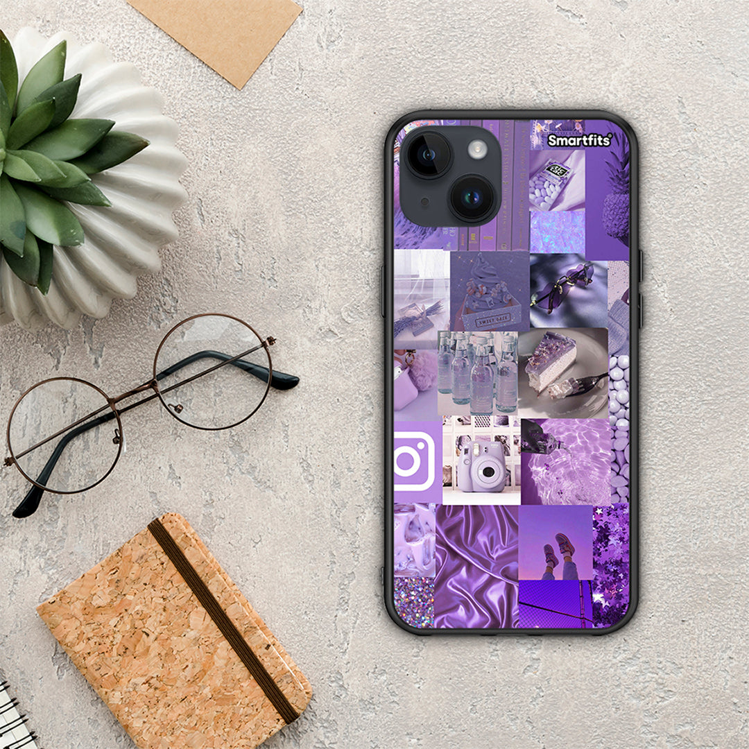 Purple Aesthetic Collage - iPhone 15 Plus θήκη