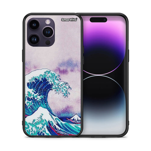 Θήκη iPhone 15 Pro Blue Waves από τη Smartfits με σχέδιο στο πίσω μέρος και μαύρο περίβλημα | iPhone 15 Pro Blue Waves case with colorful back and black bezels