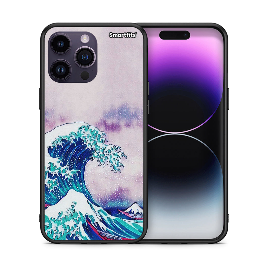 Θήκη iPhone 15 Pro Blue Waves από τη Smartfits με σχέδιο στο πίσω μέρος και μαύρο περίβλημα | iPhone 15 Pro Blue Waves case with colorful back and black bezels