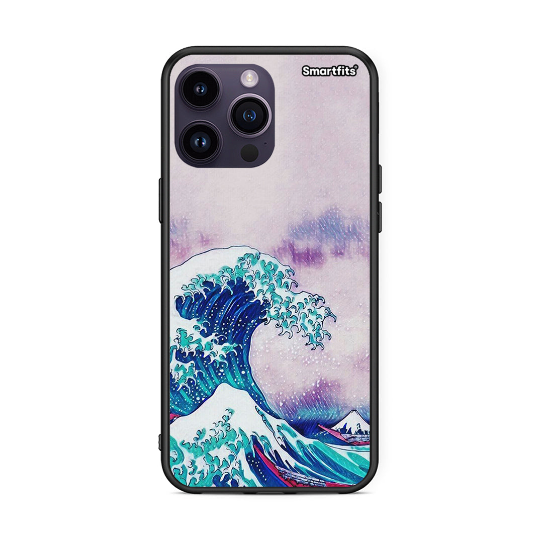 iPhone 14 Pro Blue Waves θήκη από τη Smartfits με σχέδιο στο πίσω μέρος και μαύρο περίβλημα | Smartphone case with colorful back and black bezels by Smartfits