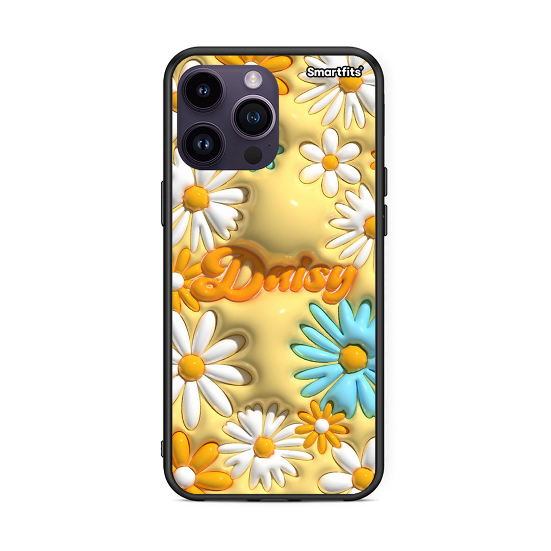 iPhone 15 Pro Bubble Daisies θήκη από τη Smartfits με σχέδιο στο πίσω μέρος και μαύρο περίβλημα | Smartphone case with colorful back and black bezels by Smartfits