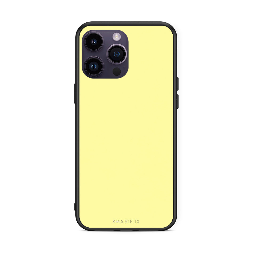 Θήκη iPhone 14 Pro Butter Yellow από τη Smartfits με σχέδιο στο πίσω μέρος και μαύρο περίβλημα | iPhone 14 Pro Butter Yellow case with colorful back and black bezels