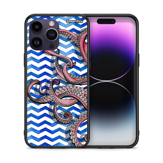 Θήκη iPhone 15 Pro Chevron Devilfish από τη Smartfits με σχέδιο στο πίσω μέρος και μαύρο περίβλημα | iPhone 15 Pro Chevron Devilfish case with colorful back and black bezels