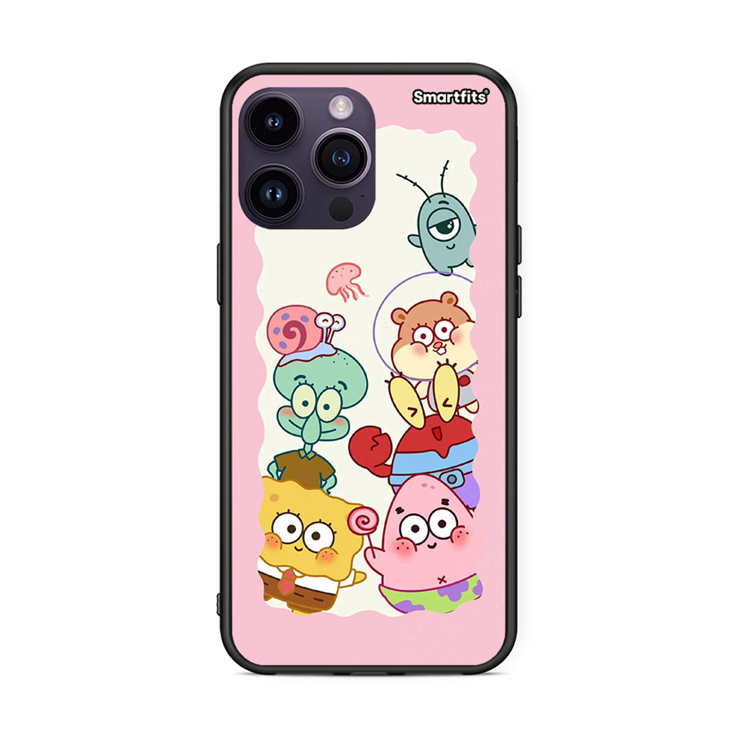 iPhone 14 Pro Cute Companion θήκη από τη Smartfits με σχέδιο στο πίσω μέρος και μαύρο περίβλημα | Smartphone case with colorful back and black bezels by Smartfits