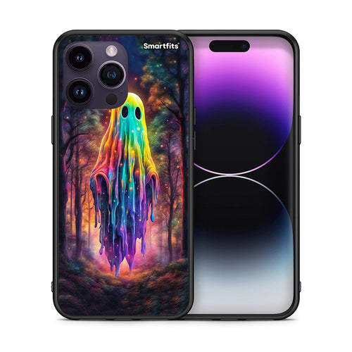 Θήκη iPhone 15 Pro Halloween Ghost από τη Smartfits με σχέδιο στο πίσω μέρος και μαύρο περίβλημα | iPhone 15 Pro Halloween Ghost case with colorful back and black bezels