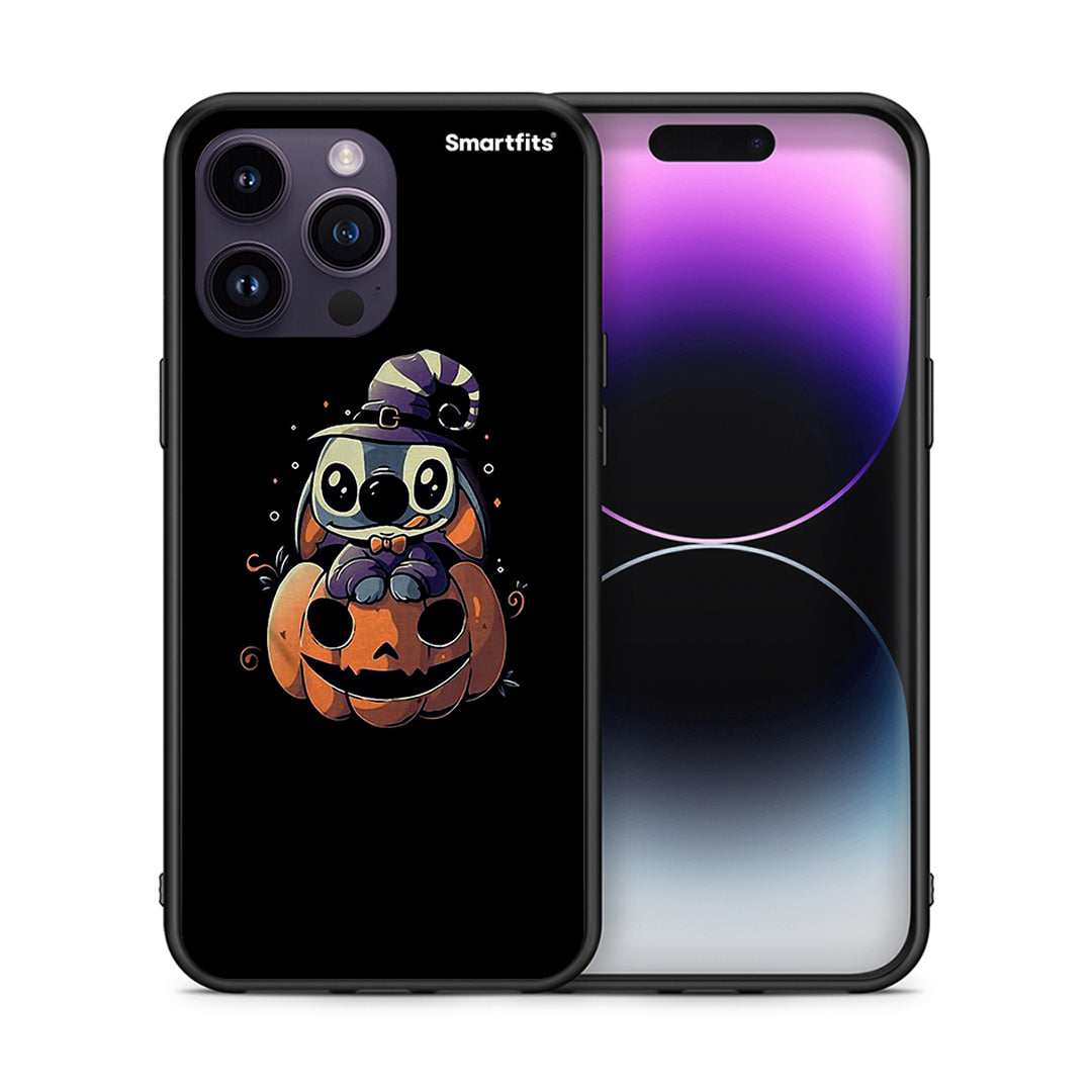 Θήκη iPhone 14 Pro Halloween Stitch από τη Smartfits με σχέδιο στο πίσω μέρος και μαύρο περίβλημα | iPhone 14 Pro Halloween Stitch case with colorful back and black bezels