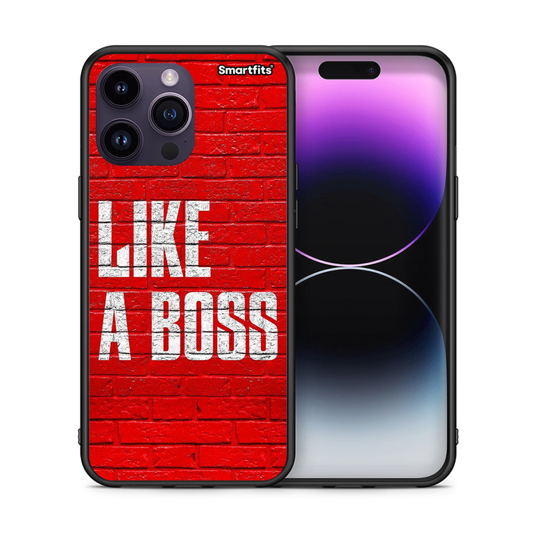 Θήκη iPhone 15 Pro Like A Boss από τη Smartfits με σχέδιο στο πίσω μέρος και μαύρο περίβλημα | iPhone 15 Pro Like A Boss case with colorful back and black bezels