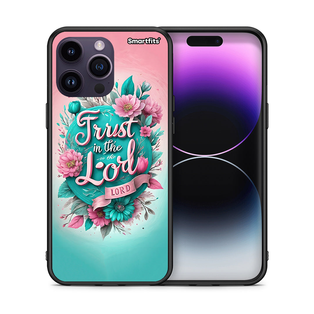 Θήκη iPhone 15 Pro Lord Trust από τη Smartfits με σχέδιο στο πίσω μέρος και μαύρο περίβλημα | iPhone 15 Pro Lord Trust case with colorful back and black bezels