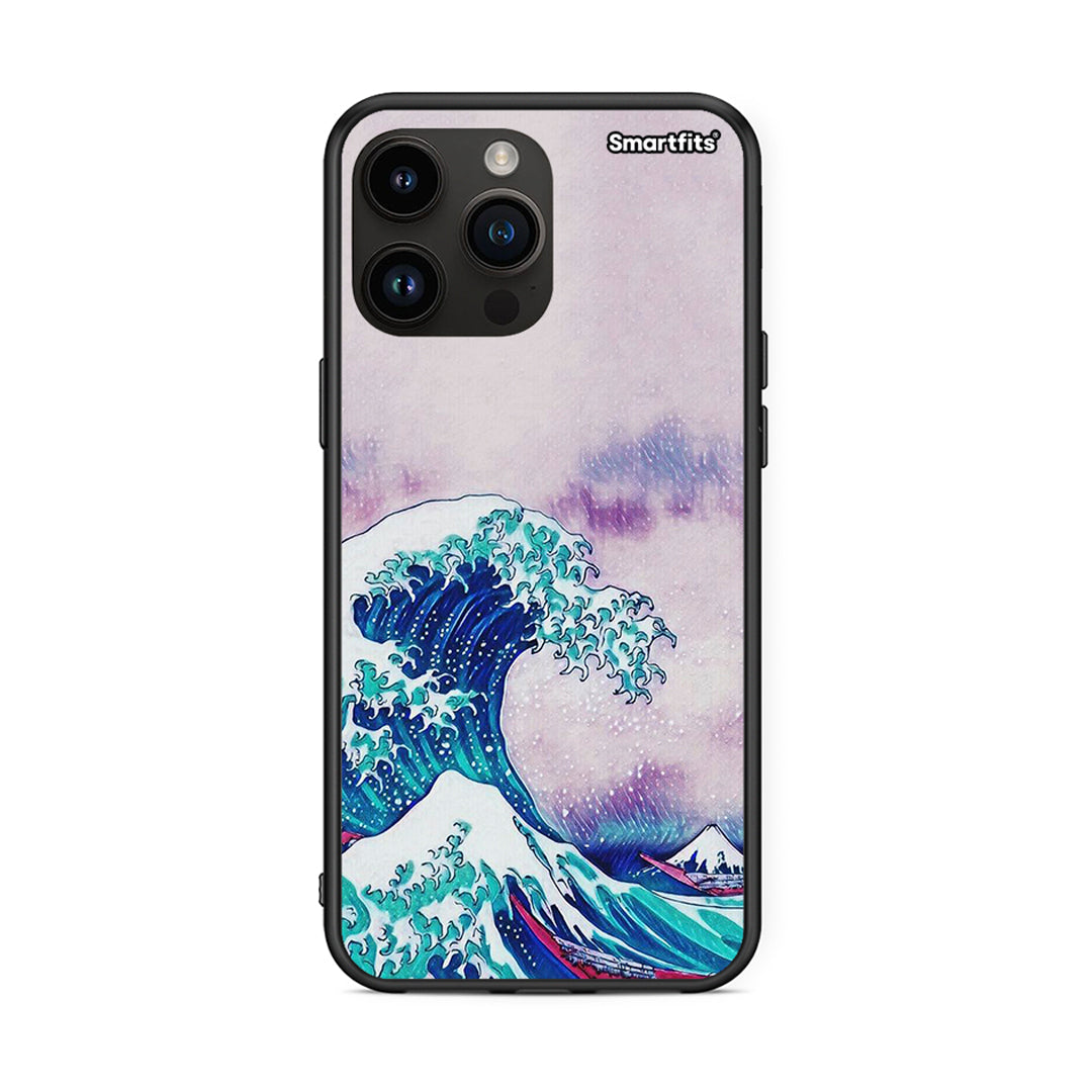 iPhone 15 Pro Max Blue Waves θήκη από τη Smartfits με σχέδιο στο πίσω μέρος και μαύρο περίβλημα | Smartphone case with colorful back and black bezels by Smartfits