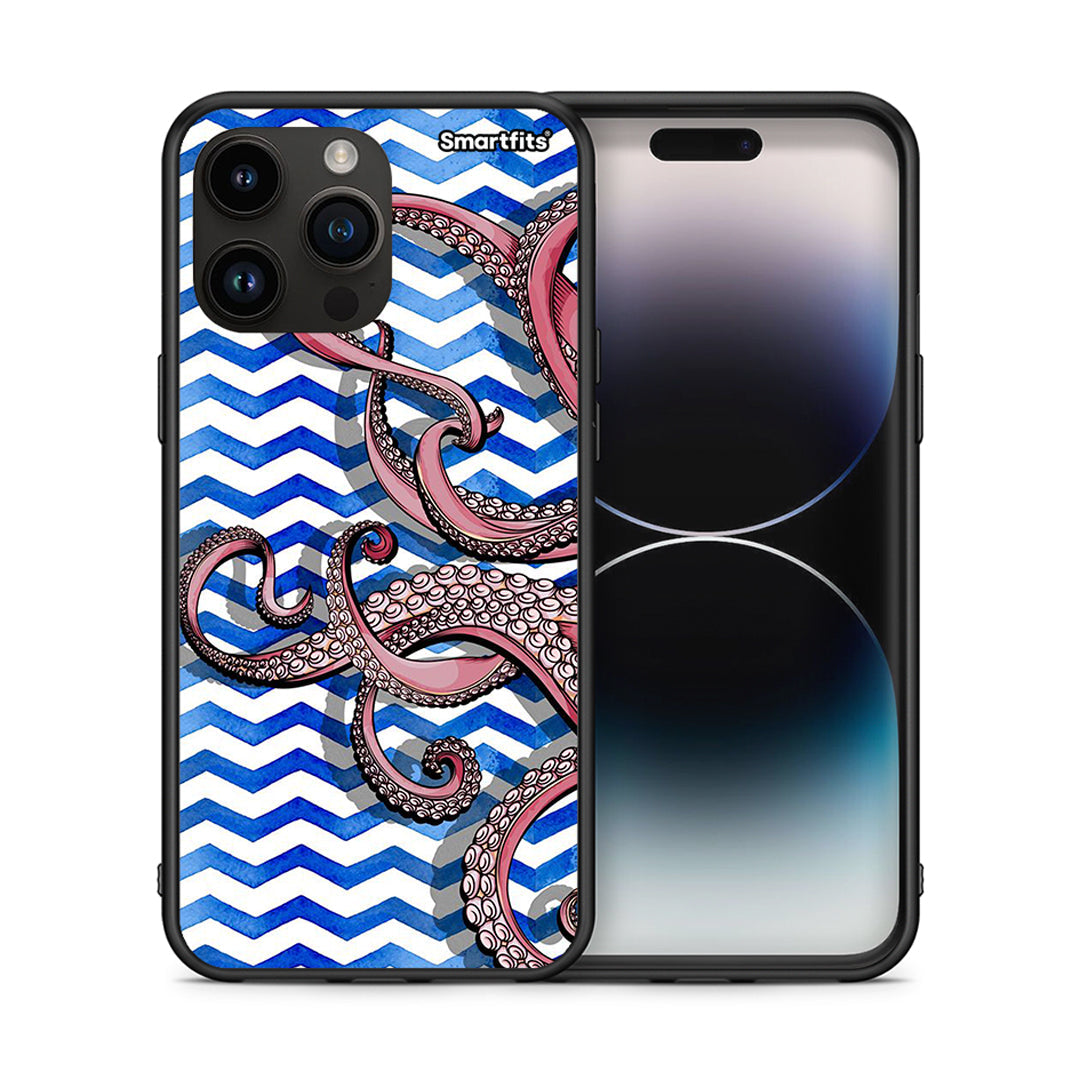 Θήκη iPhone 15 Pro Max Chevron Devilfish από τη Smartfits με σχέδιο στο πίσω μέρος και μαύρο περίβλημα | iPhone 15 Pro Max Chevron Devilfish case with colorful back and black bezels