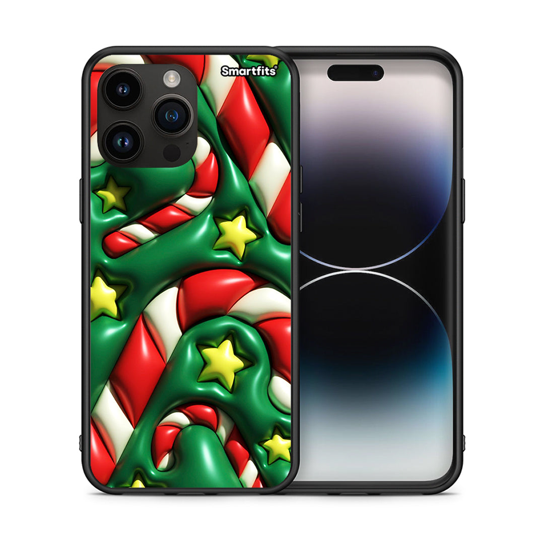 Θήκη iPhone 14 Pro Max Christmas Bubbles από τη Smartfits με σχέδιο στο πίσω μέρος και μαύρο περίβλημα | iPhone 14 Pro Max Christmas Bubbles case with colorful back and black bezels