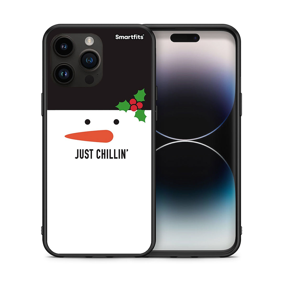 Θήκη iPhone 15 Pro Max Christmas Chillin από τη Smartfits με σχέδιο στο πίσω μέρος και μαύρο περίβλημα | iPhone 15 Pro Max Christmas Chillin case with colorful back and black bezels
