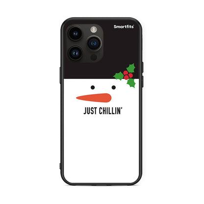 iPhone 14 Pro Max Christmas Chillin θήκη από τη Smartfits με σχέδιο στο πίσω μέρος και μαύρο περίβλημα | Smartphone case with colorful back and black bezels by Smartfits