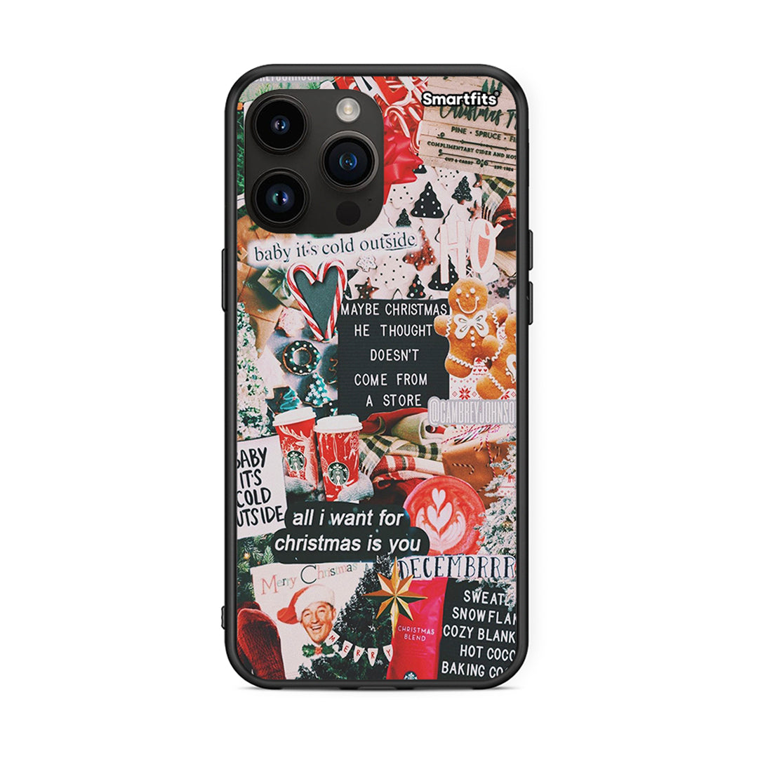iPhone 14 Pro Max Christmas Happiness θήκη από τη Smartfits με σχέδιο στο πίσω μέρος και μαύρο περίβλημα | Smartphone case with colorful back and black bezels by Smartfits