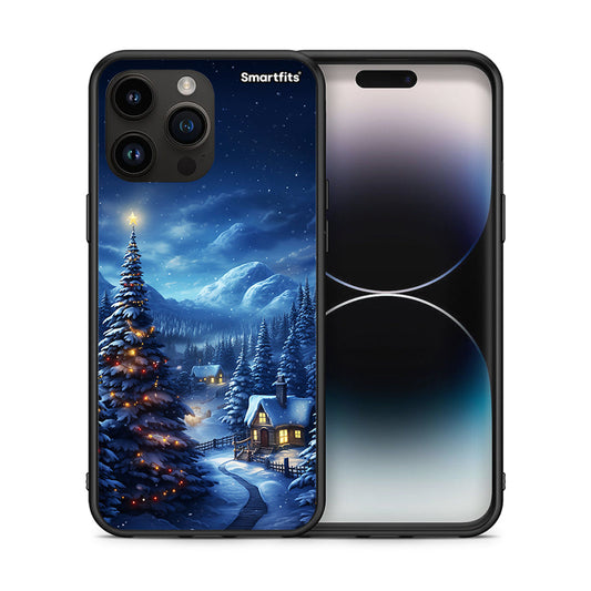 Θήκη iPhone 14 Pro Max Christmas Scenery από τη Smartfits με σχέδιο στο πίσω μέρος και μαύρο περίβλημα | iPhone 14 Pro Max Christmas Scenery case with colorful back and black bezels