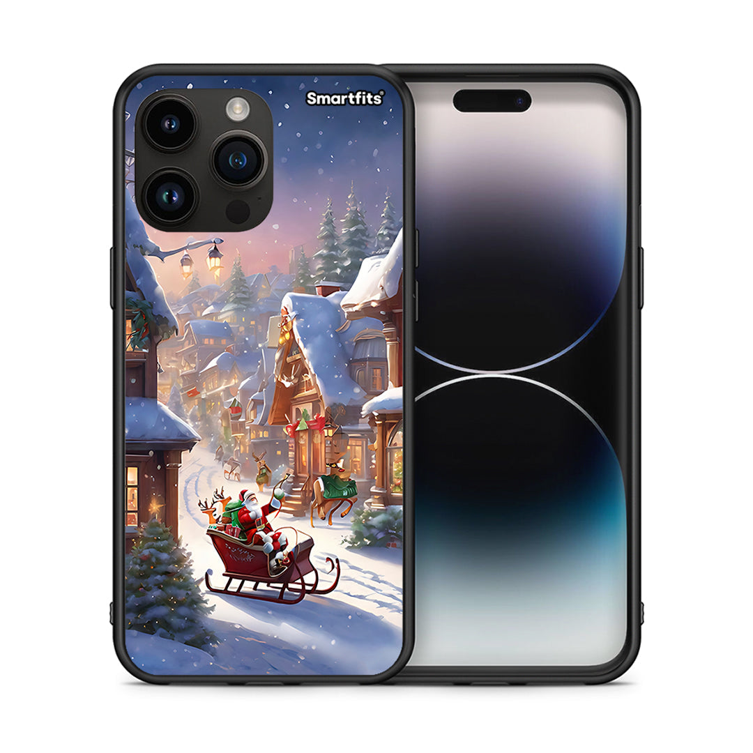 Θήκη iPhone 14 Pro Max Christmas Snow από τη Smartfits με σχέδιο στο πίσω μέρος και μαύρο περίβλημα | iPhone 14 Pro Max Christmas Snow case with colorful back and black bezels