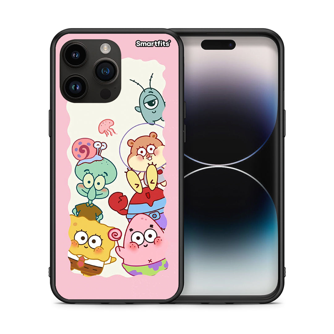 Θήκη iPhone 15 Pro Max Cute Companion από τη Smartfits με σχέδιο στο πίσω μέρος και μαύρο περίβλημα | iPhone 15 Pro Max Cute Companion case with colorful back and black bezels