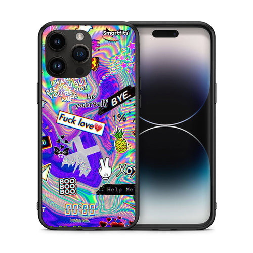 Θήκη iPhone 14 Pro Max Game Over από τη Smartfits με σχέδιο στο πίσω μέρος και μαύρο περίβλημα | iPhone 14 Pro Max Game Over case with colorful back and black bezels