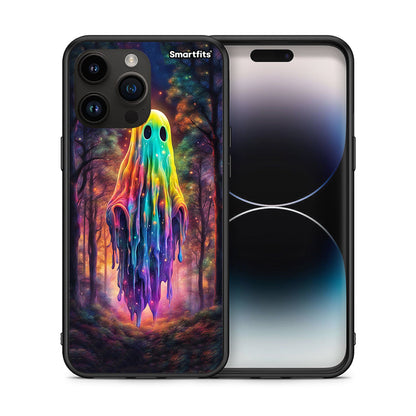 Θήκη iPhone 15 Pro Max Halloween Ghost από τη Smartfits με σχέδιο στο πίσω μέρος και μαύρο περίβλημα | iPhone 15 Pro Max Halloween Ghost case with colorful back and black bezels