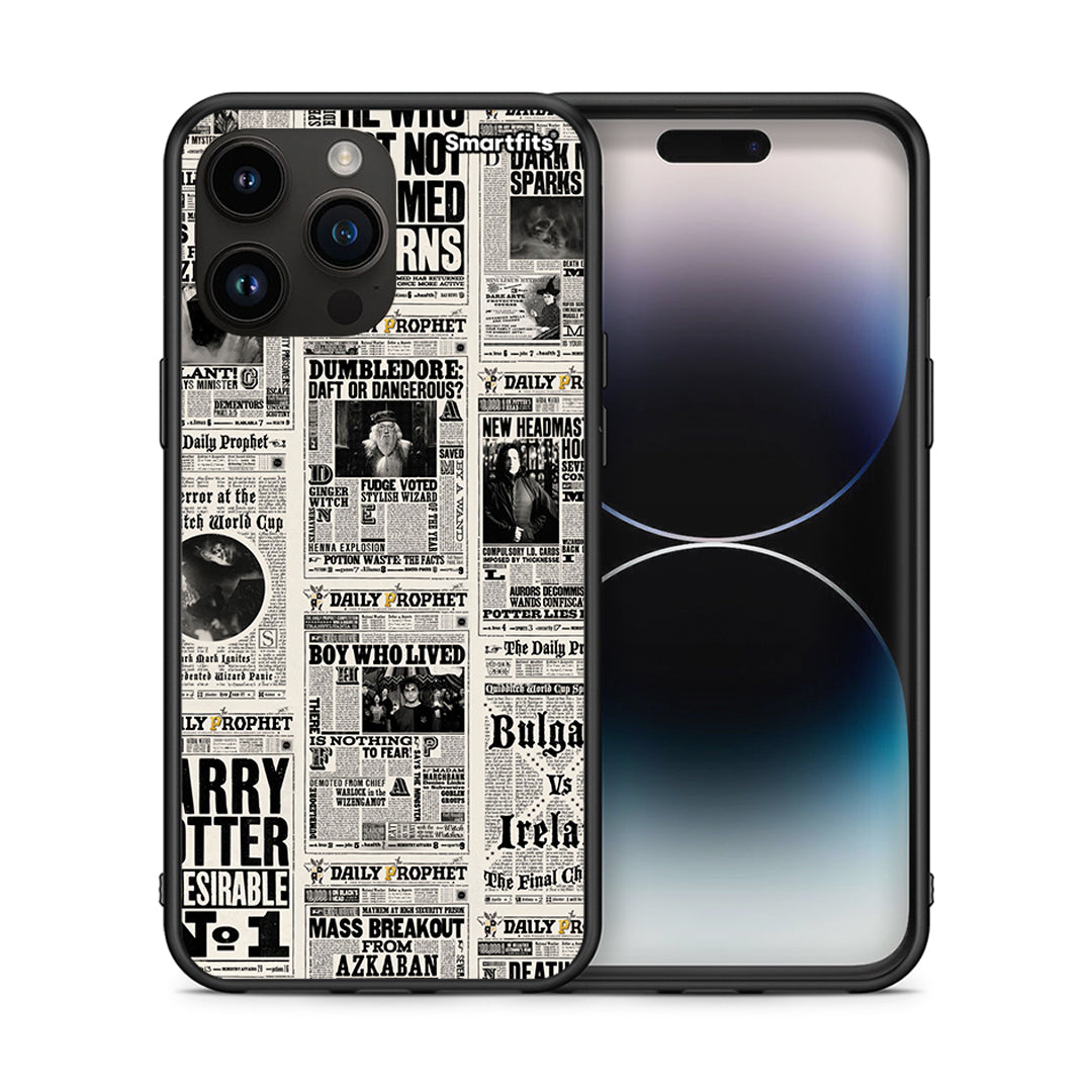 Θήκη iPhone 15 Pro Max Harry Paper από τη Smartfits με σχέδιο στο πίσω μέρος και μαύρο περίβλημα | iPhone 15 Pro Max Harry Paper case with colorful back and black bezels