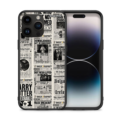Θήκη iPhone 14 Pro Max Harry Paper από τη Smartfits με σχέδιο στο πίσω μέρος και μαύρο περίβλημα | iPhone 14 Pro Max Harry Paper case with colorful back and black bezels