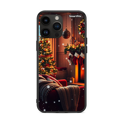 iPhone 15 Pro Max Home For Christmas θήκη από τη Smartfits με σχέδιο στο πίσω μέρος και μαύρο περίβλημα | Smartphone case with colorful back and black bezels by Smartfits