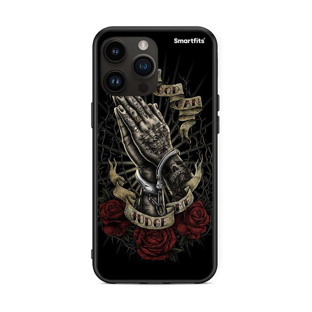 iPhone 14 Pro Max Judge By God θήκη από τη Smartfits με σχέδιο στο πίσω μέρος και μαύρο περίβλημα | Smartphone case with colorful back and black bezels by Smartfits