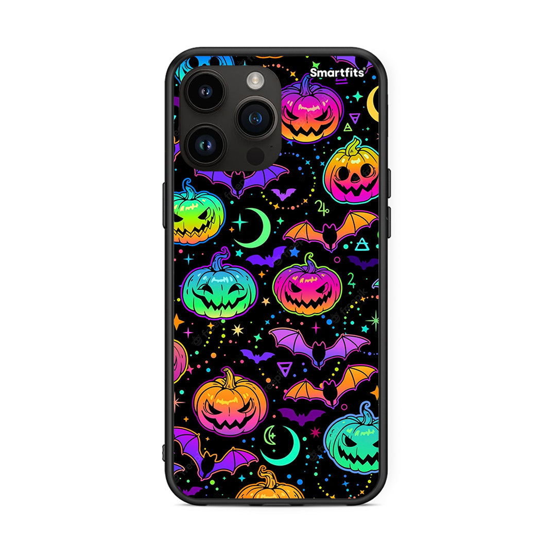 iPhone 15 Pro Max Neon Halloween θήκη από τη Smartfits με σχέδιο στο πίσω μέρος και μαύρο περίβλημα | Smartphone case with colorful back and black bezels by Smartfits
