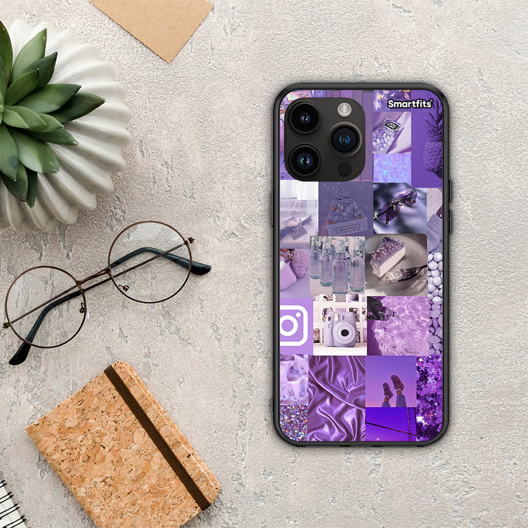 Purple Aesthetic Collage - iPhone 14 Pro Max θήκη