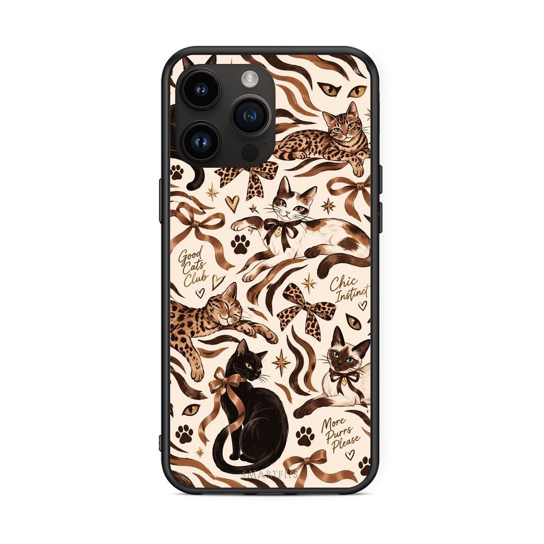 Θήκη iPhone 15 Pro Max Wild Cats and Animal Print Collage από τη Smartfits με σχέδιο στο πίσω μέρος και μαύρο περίβλημα | iPhone 15 Pro Max Wild Cats and Animal Print Collage case with colorful back and black bezels