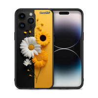 Thumbnail for Θήκη iPhone 14 Pro Max Yellow Daisies από τη Smartfits με σχέδιο στο πίσω μέρος και μαύρο περίβλημα | iPhone 14 Pro Max Yellow Daisies case with colorful back and black bezels