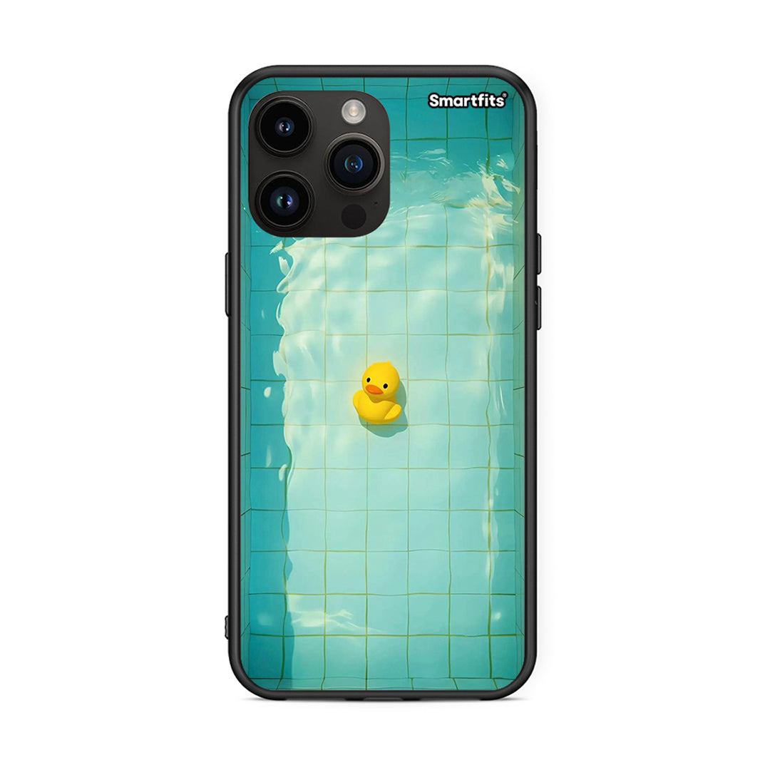 iPhone 14 Pro Max Yellow Duck θήκη από τη Smartfits με σχέδιο στο πίσω μέρος και μαύρο περίβλημα | Smartphone case with colorful back and black bezels by Smartfits