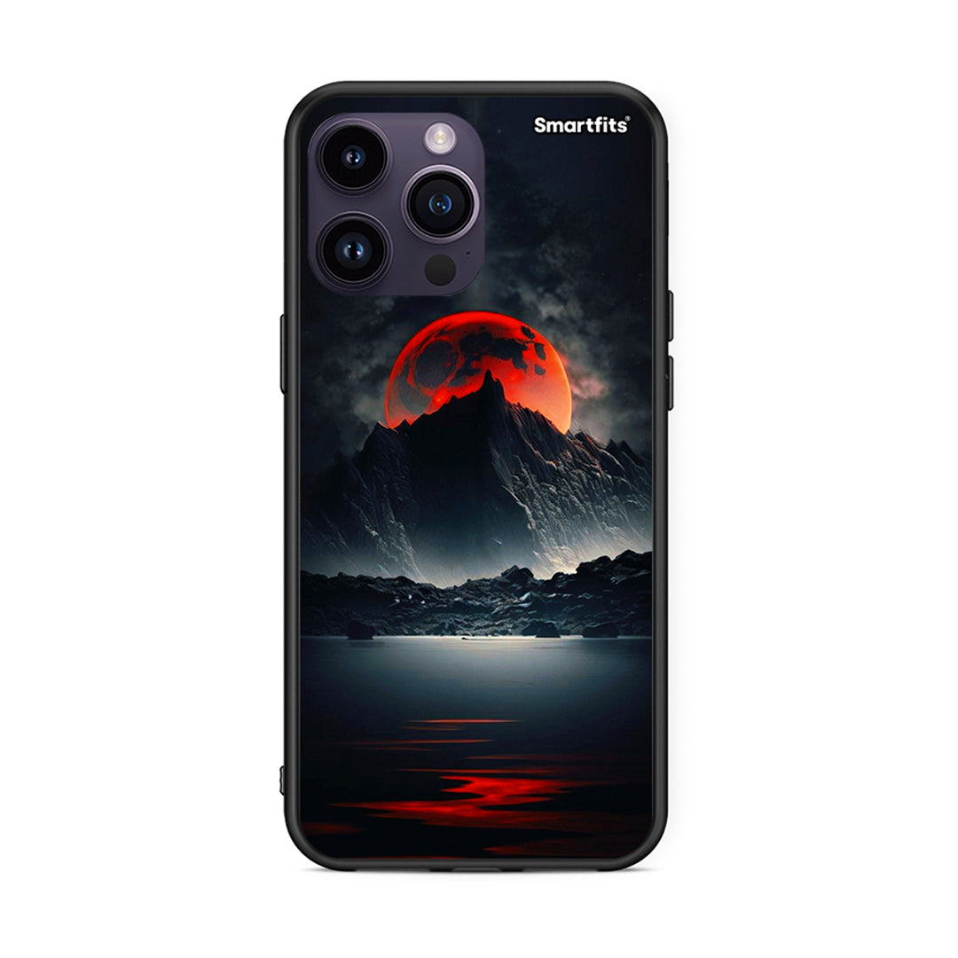 iPhone 14 Pro Red Full Moon θήκη από τη Smartfits με σχέδιο στο πίσω μέρος και μαύρο περίβλημα | Smartphone case with colorful back and black bezels by Smartfits