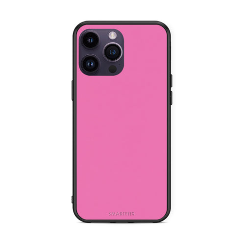 Θήκη iPhone 14 Pro Rose Pink από τη Smartfits με σχέδιο στο πίσω μέρος και μαύρο περίβλημα | iPhone 14 Pro Rose Pink case with colorful back and black bezels