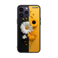 Thumbnail for iPhone 15 Pro Yellow Daisies θήκη από τη Smartfits με σχέδιο στο πίσω μέρος και μαύρο περίβλημα | Smartphone case with colorful back and black bezels by Smartfits