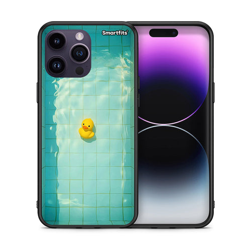 Θήκη iPhone 14 Pro Yellow Duck από τη Smartfits με σχέδιο στο πίσω μέρος και μαύρο περίβλημα | iPhone 14 Pro Yellow Duck case with colorful back and black bezels
