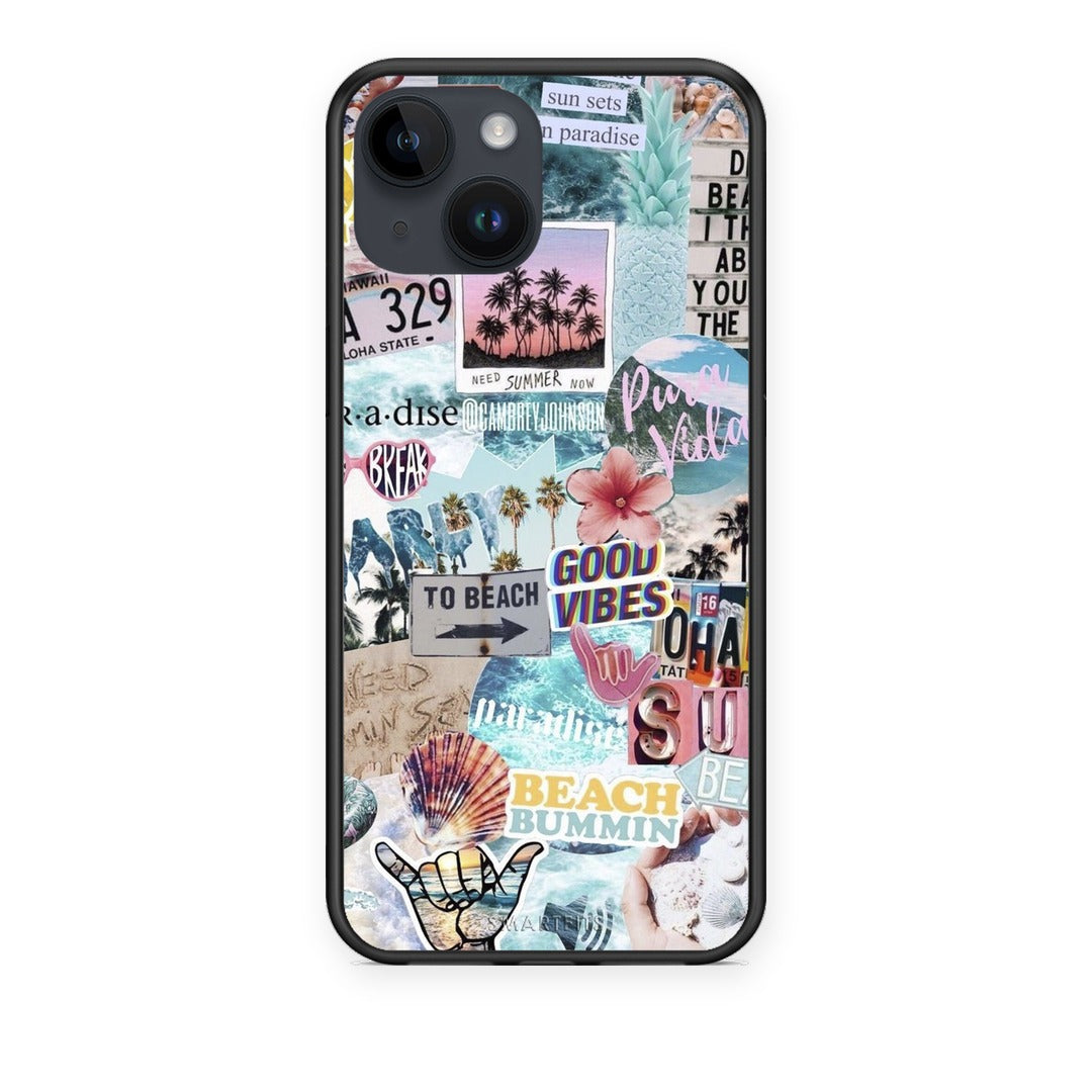 Θήκη iPhone 14 Summer Vibes από τη Smartfits με σχέδιο στο πίσω μέρος και μαύρο περίβλημα | iPhone 14 Summer Vibes case with colorful back and black bezels