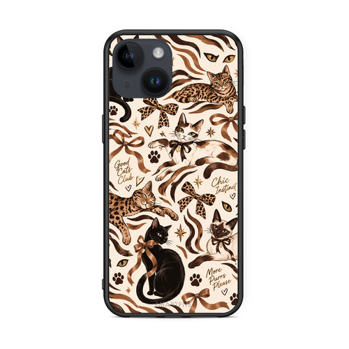 Θήκη iPhone 15 Wild Cats and Animal Print Collage από τη Smartfits με σχέδιο στο πίσω μέρος και μαύρο περίβλημα | iPhone 15 Wild Cats and Animal Print Collage case with colorful back and black bezels