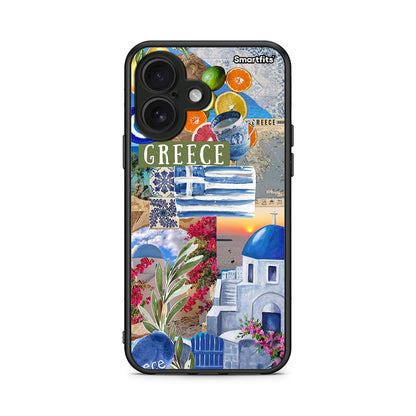 iPhone 16 All Greek Θήκη από τη Smartfits με σχέδιο στο πίσω μέρος και μαύρο περίβλημα | Smartphone case with colorful back and black bezels by Smartfits