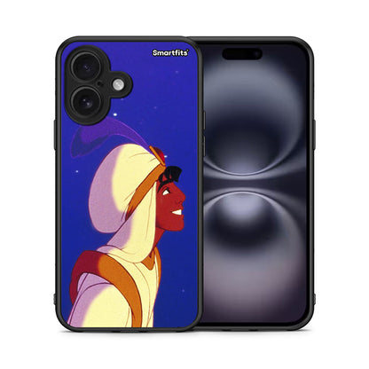 Θήκη iPhone 16 Alladin And Jasmine Love 1 από τη Smartfits με σχέδιο στο πίσω μέρος και μαύρο περίβλημα | iPhone 16 Alladin And Jasmine Love 1 case with colorful back and black bezels