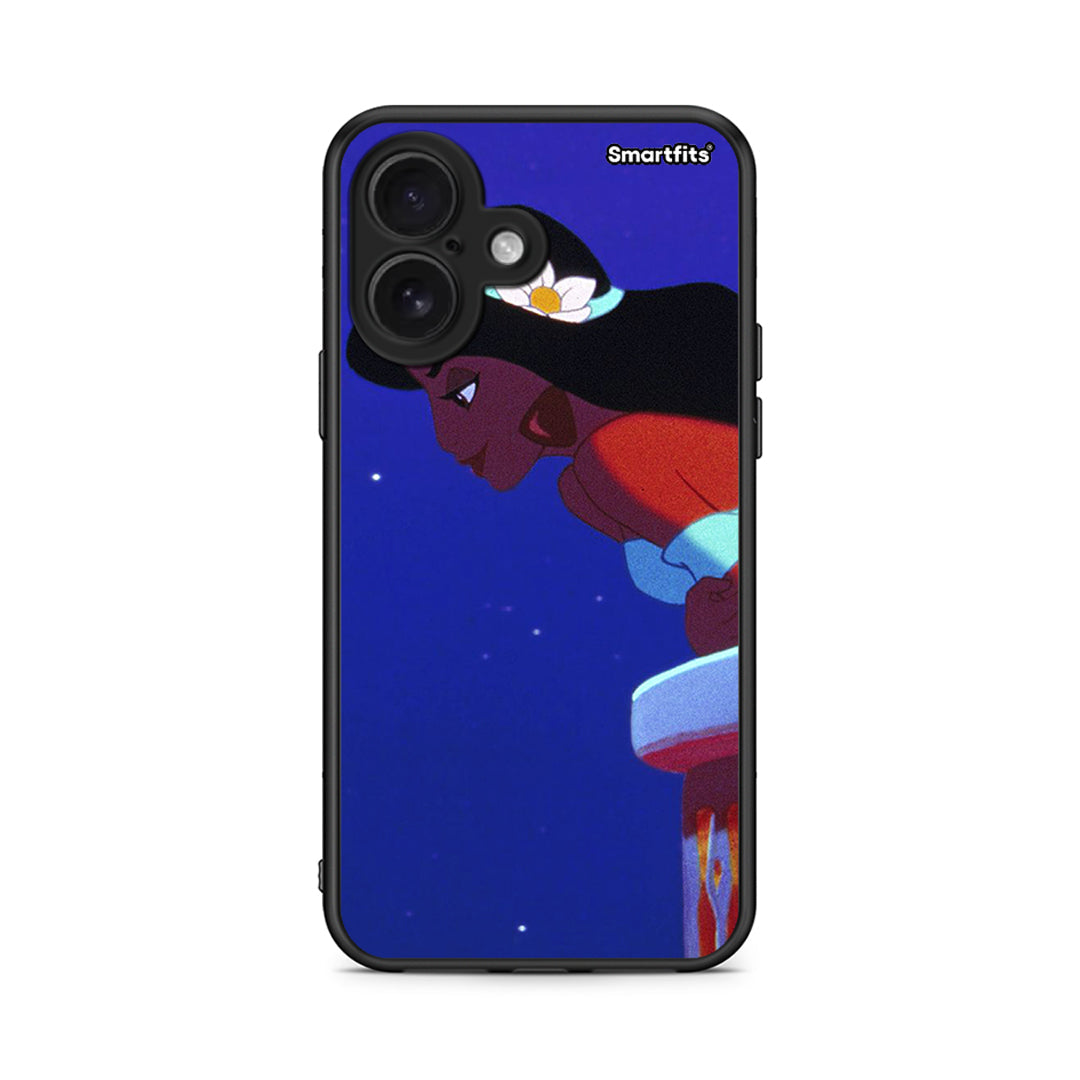 iPhone 16 Alladin And Jasmine Love 2 θήκη από τη Smartfits με σχέδιο στο πίσω μέρος και μαύρο περίβλημα | Smartphone case with colorful back and black bezels by Smartfits