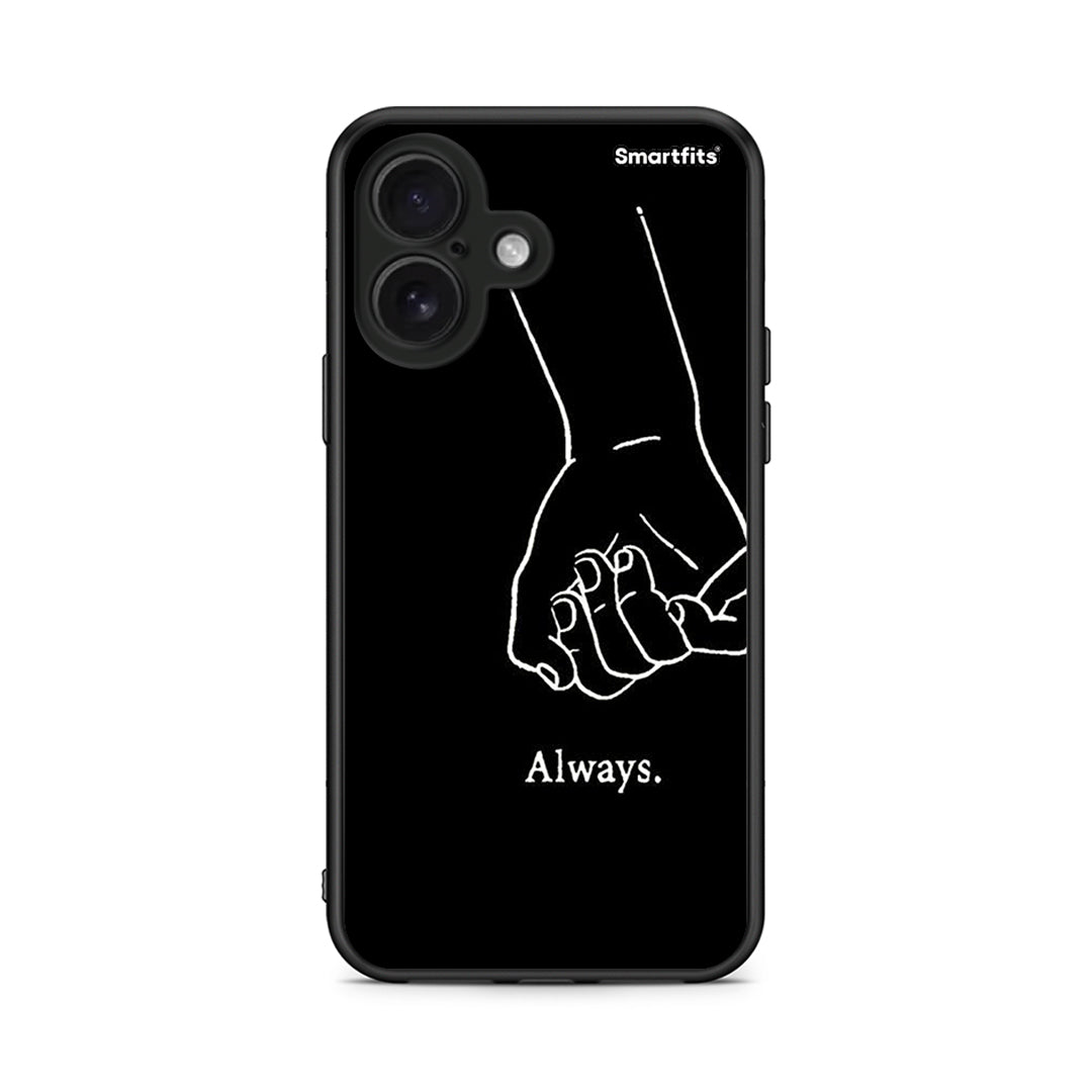 iPhone 16 Always & Forever 1 Θήκη Αγίου Βαλεντίνου από τη Smartfits με σχέδιο στο πίσω μέρος και μαύρο περίβλημα | Smartphone case with colorful back and black bezels by Smartfits
