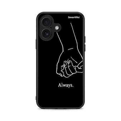 iPhone 16 Always & Forever 1 Θήκη Αγίου Βαλεντίνου από τη Smartfits με σχέδιο στο πίσω μέρος και μαύρο περίβλημα | Smartphone case with colorful back and black bezels by Smartfits